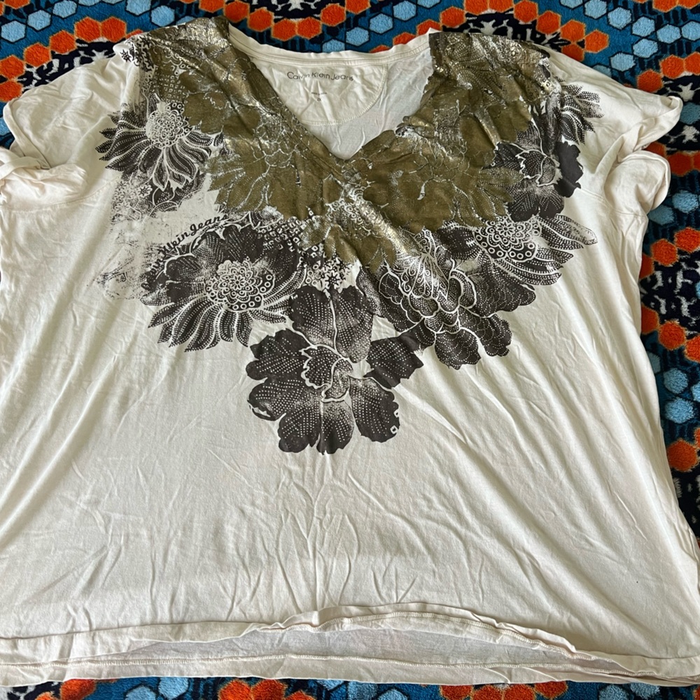 Calvin Klein Cotton Teen with gold floral design